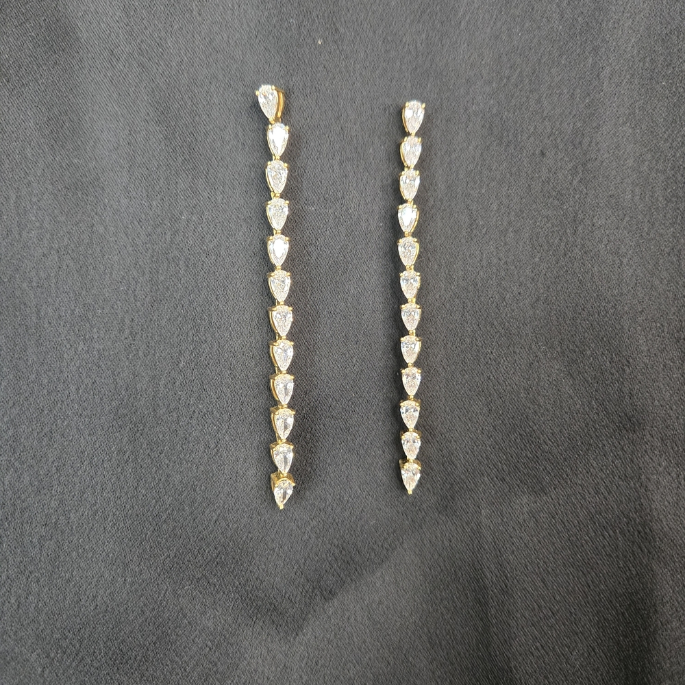 Elegant Gold and Silver Drop Earrings